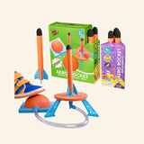 Aero Rocket air-powered rocket launcher with foam rocket, stomp launch pad, and launcher base for outdoor play.