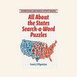 Front cover of All About the States Search-a-Word Puzzles activity book by Frank J. D'Agostino featuring a colorful map of the United States and 50 educational word search puzzles about U.S. geography.