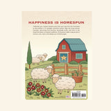 Back cover of Americana: A Coloring Book featuring a countryside barn, sheep, and a description of patriotic-themed coloring pages inspired by American life.
