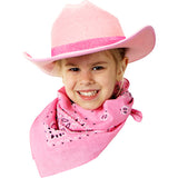 Jr. Cowboy Hat (Pink Sparkle) w/Bandanna 