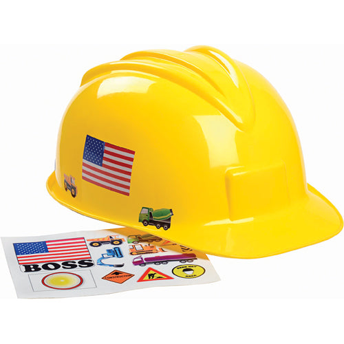 Jr. Construction Helmet, w/assorted stickers, Adj Youth Size 