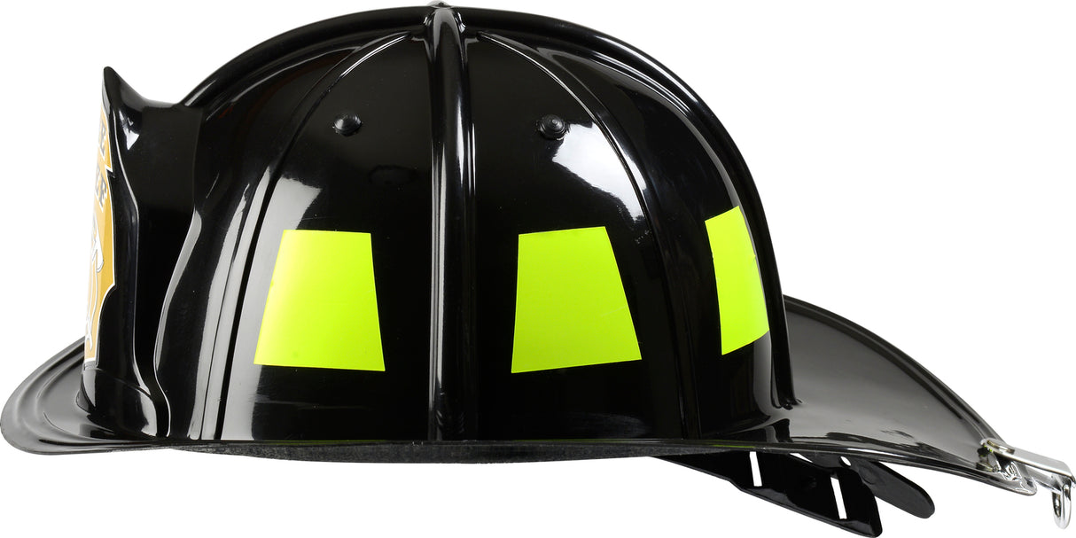 Jr. Firefighter Helmet, Black, Adj Youth Size