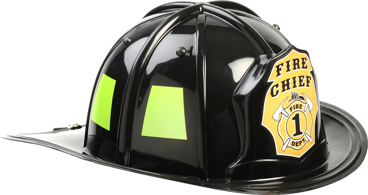 Jr. Firefighter Helmet, Black, Adj Youth Size