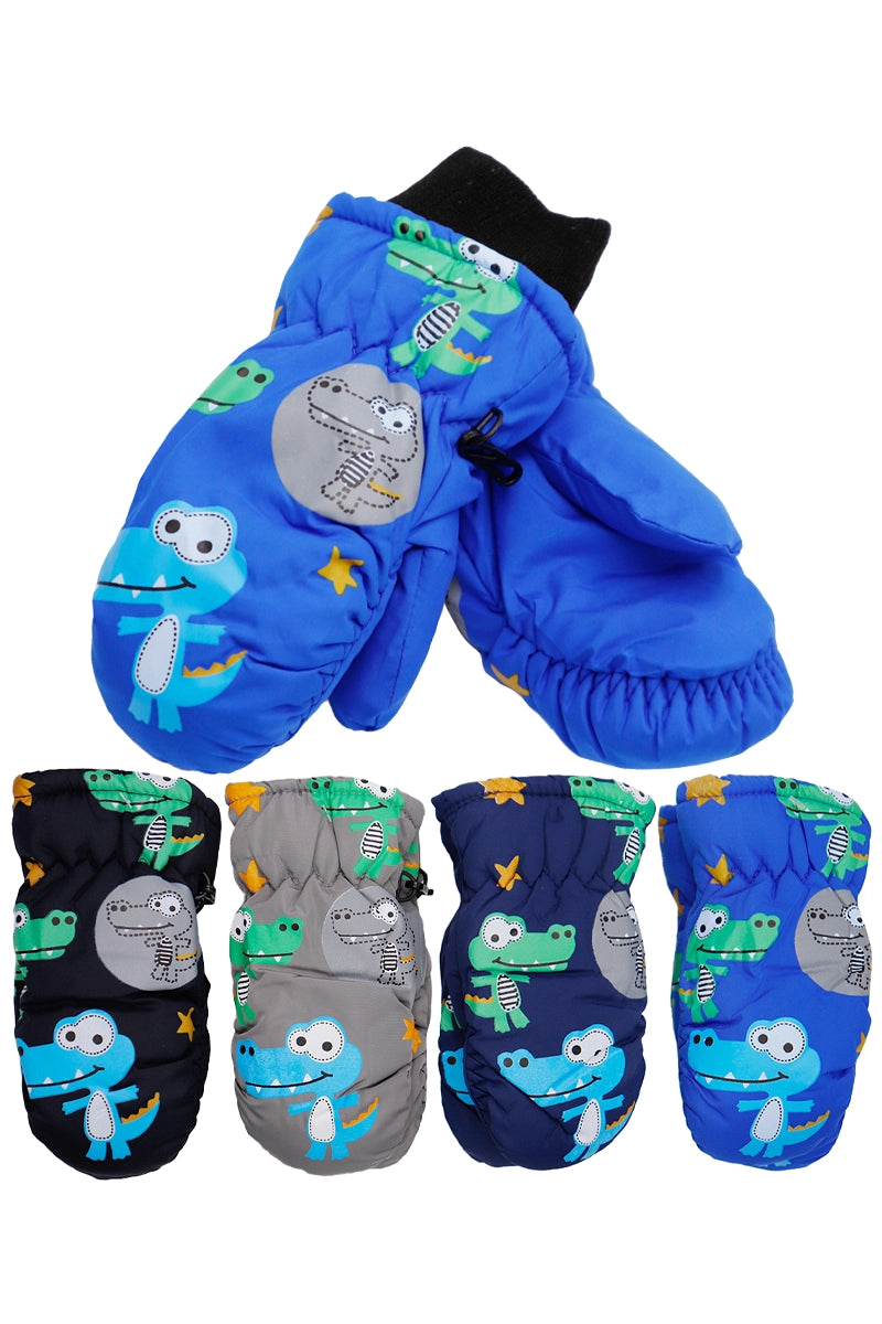 Little Kids Alligator Padded Snow Ski Mittens Asst.