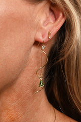 Christmas Earrings - Spirals w X-mas Trees