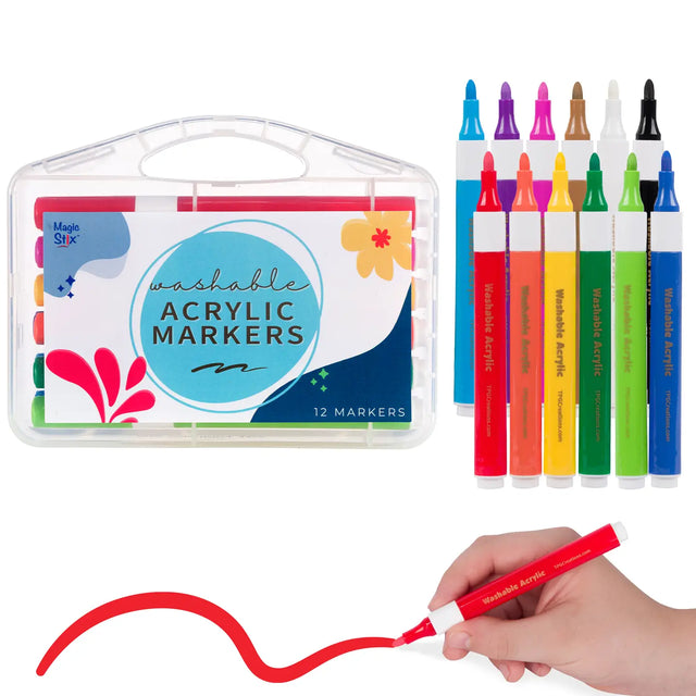 Magic Stix Washable Acrylic Markers 12pk