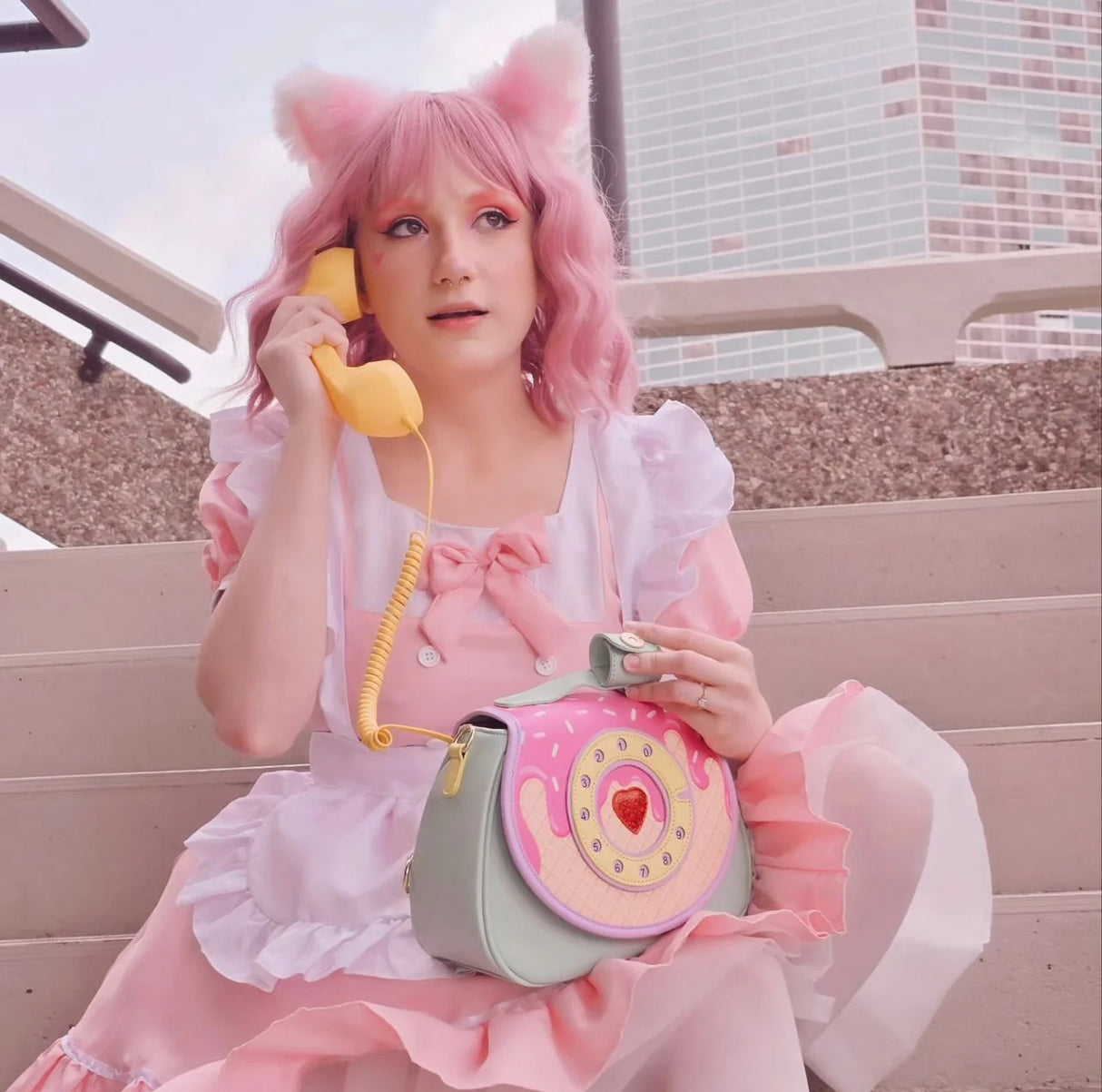 Ring Ring Phone Convertible Handbag (Ice Cream Dream)