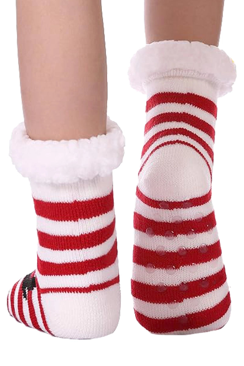 Christmas Fuzzy Mid-Crew Cozy Lounge Socks Asst.