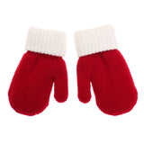 Knitted Christmas Mittens S - Santa