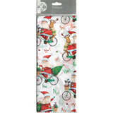 Santa Bicycle (Multi) - Tissue Paper