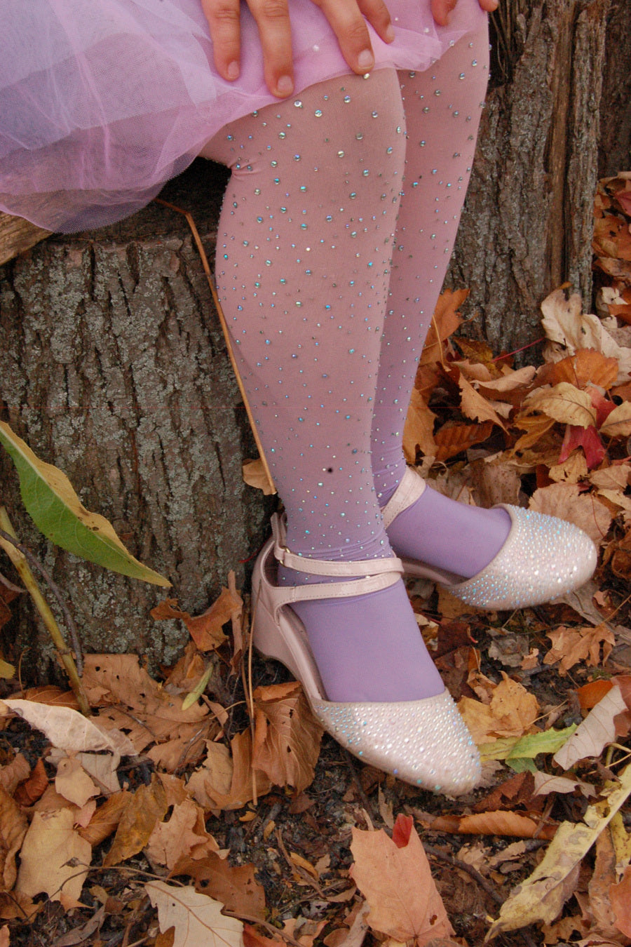 Rhinestone Tights Ombre Lilac/Pink/Blue