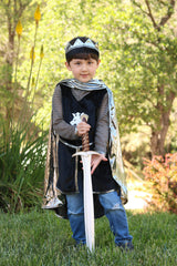 Silver Knight Set with Tunic, Cape and Crown (Size 5/6)