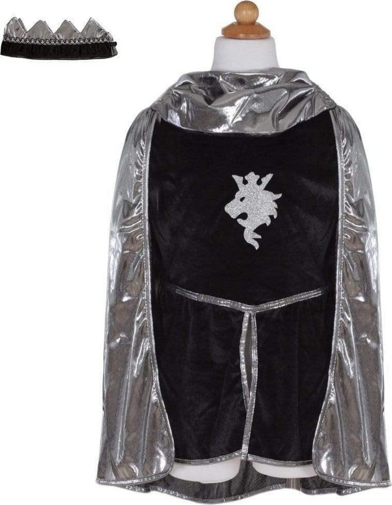 Silver Knight Set with Tunic, Cape and Crown (Size 5/6)