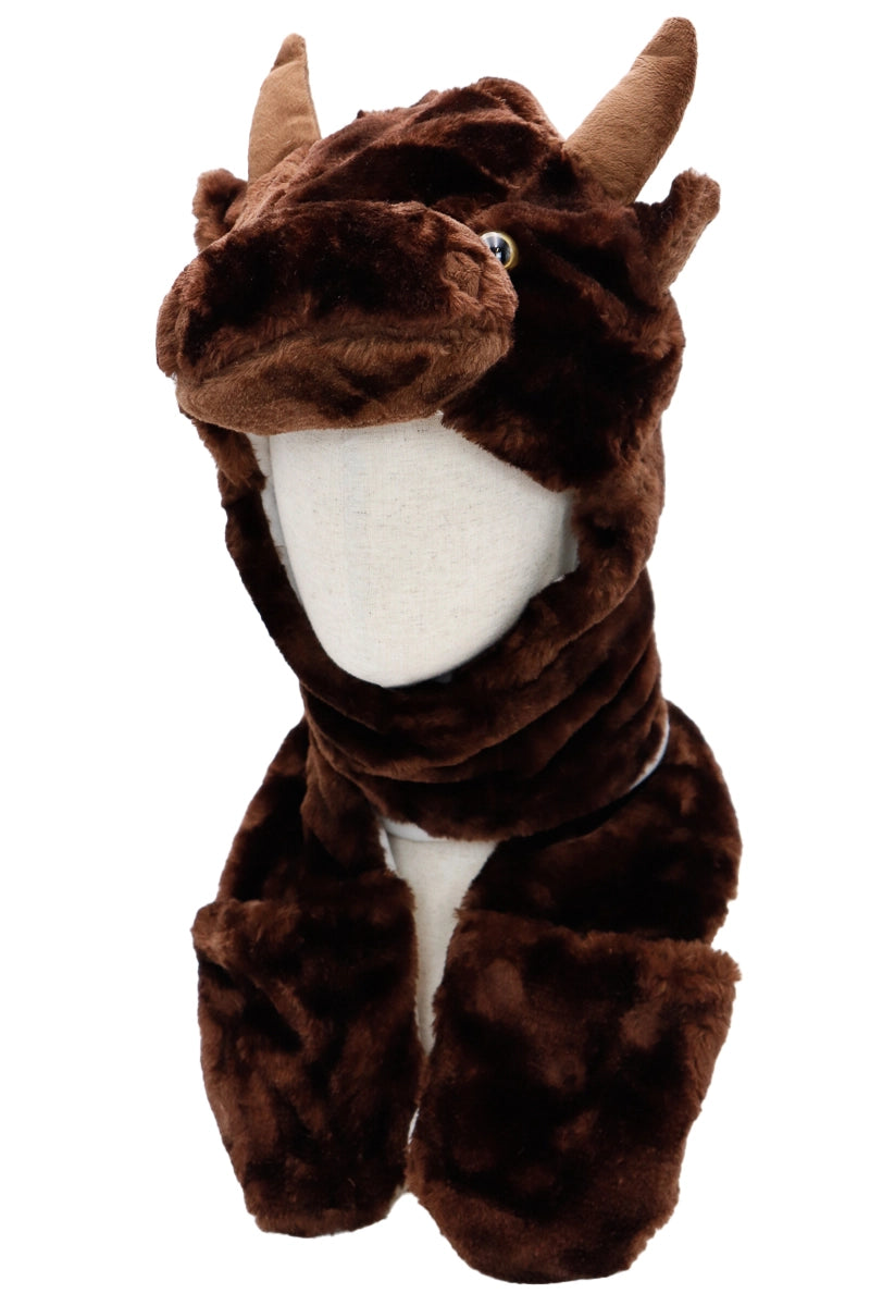 Animal Pals Fuzzy Plush Hat with Long Ear Flaps Asst.