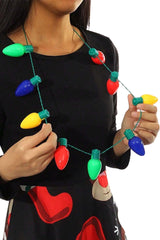 Jumbo Christmas String Lights LED Light-Up Bulb Necklace