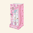  Pink Digital Mini Locker with kawaii animal stickers, teal number keypad, and gem knob, shown in display packaging.