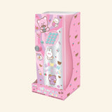  Pink Digital Mini Locker with kawaii animal stickers, teal number keypad, and gem knob, shown in display packaging.