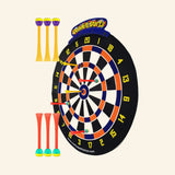 Doinkit Darts Rollup Magnetic Dartboard with six colorful magnetic safety darts for indoor family games.