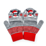 Kids Mittens / Half Gloves - Rudolph, Grey