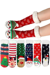 Christmas Fuzzy Mid-Crew Cozy Lounge Socks Asst.