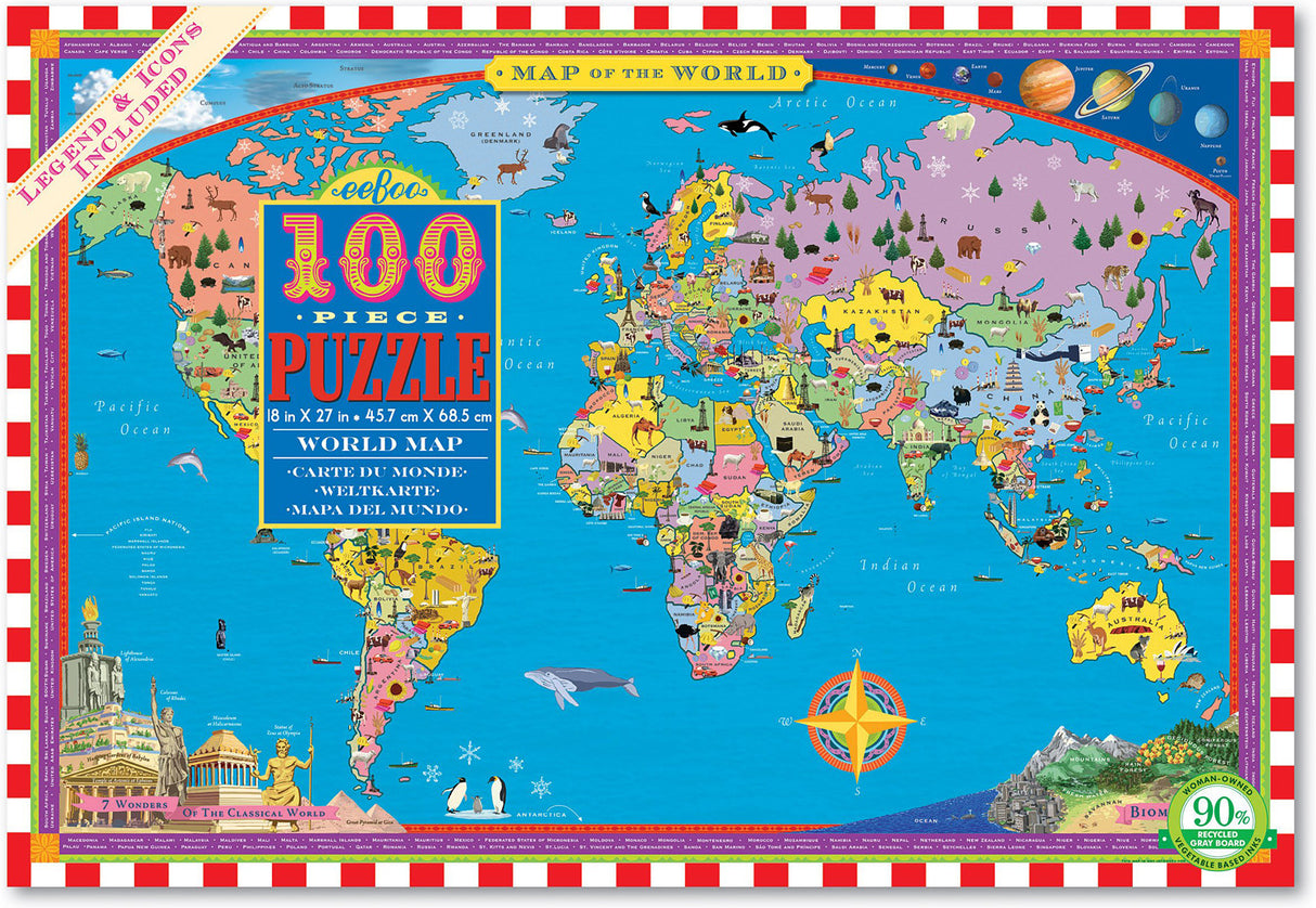 World Map 100 Piece Puzzle