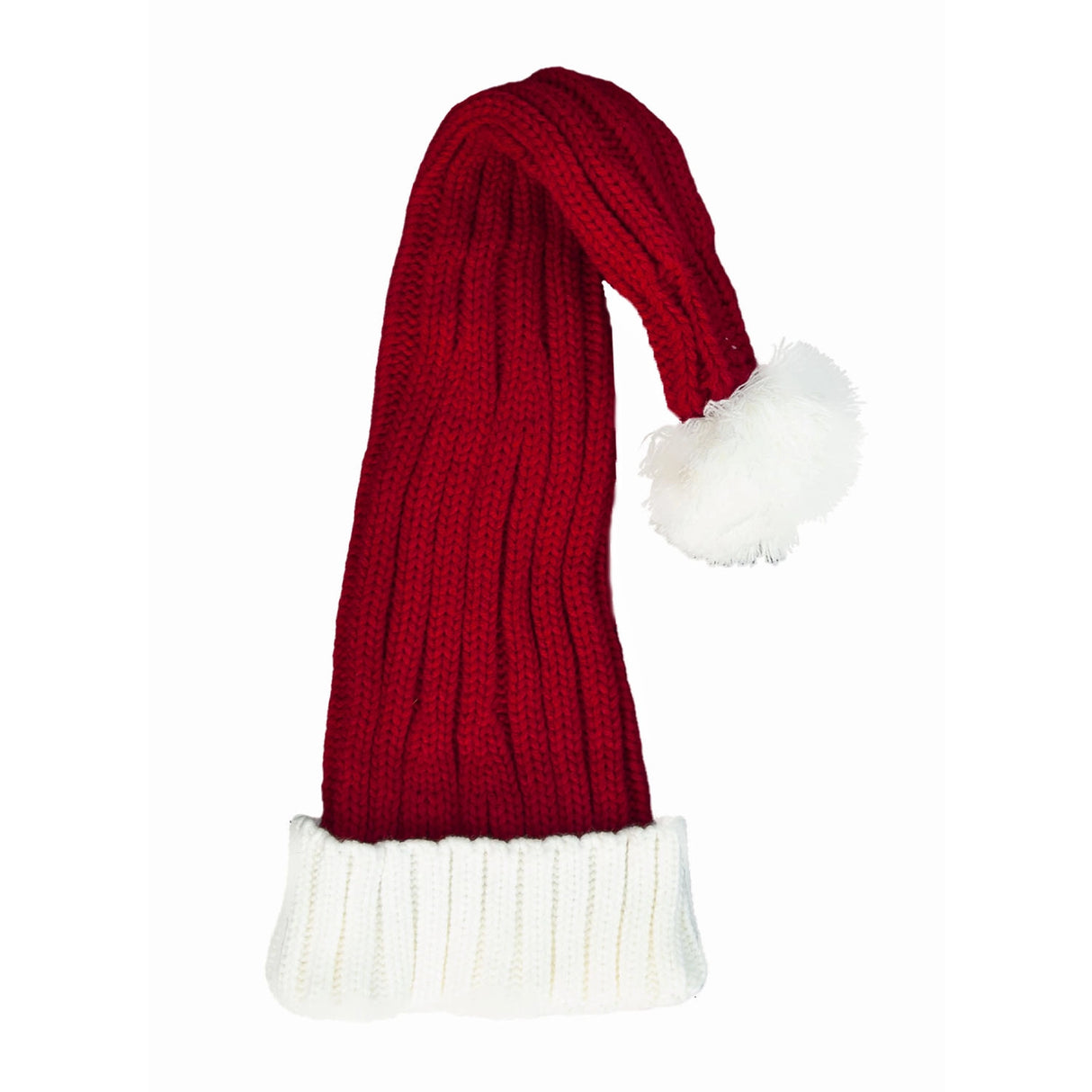 Coarse Knitted Santa Hat - Classic Red and White