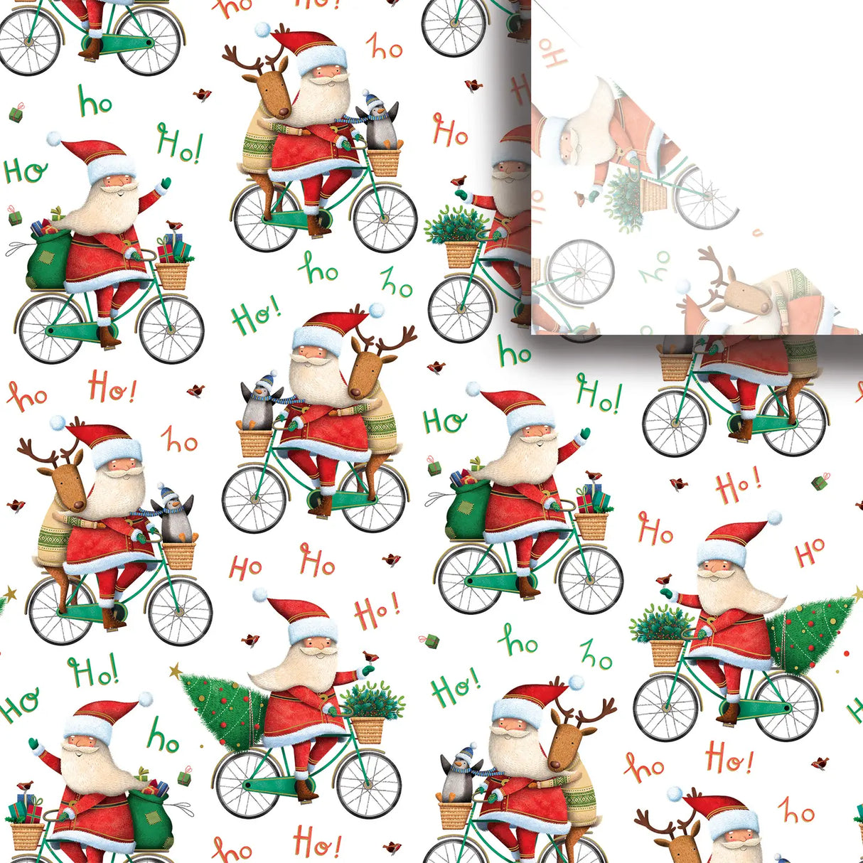 Santa Bicycle (Multi) - Tissue Paper