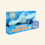 Fog Touchable Bubble Wand toy set with bubble solution, gloves, and wand in retail packaging.