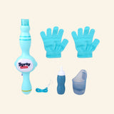 Fog Touchable Bubble Wand creating colorful touchable bubbles with included gloves and bubble solution.