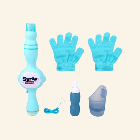 Fog Touchable Bubble Wand creating colorful touchable bubbles with included gloves and bubble solution.
