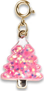 Gold Pink Christmas Tree Charm