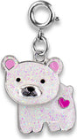 Glitter Swivel Polar Bear Charm