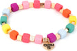 Gold Multi Cube Stretch Bead Bracelet