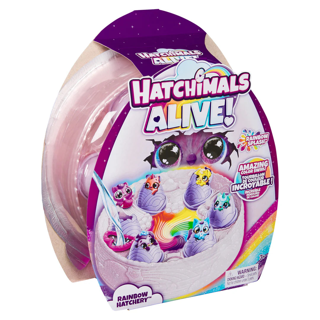 Hatchimals Alive, Rainbow Hatchery Toy w/6 Mini