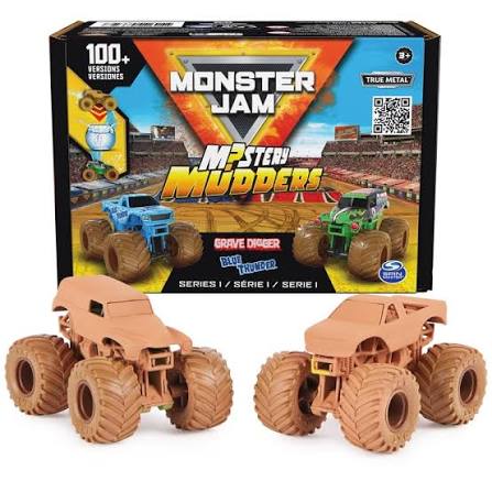 Monster Jam, Mystery Mudders 2-Pack, Official 1:64 Die-Cast