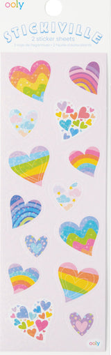 Stickiville Rainbow Hearts Stickers - Holographic