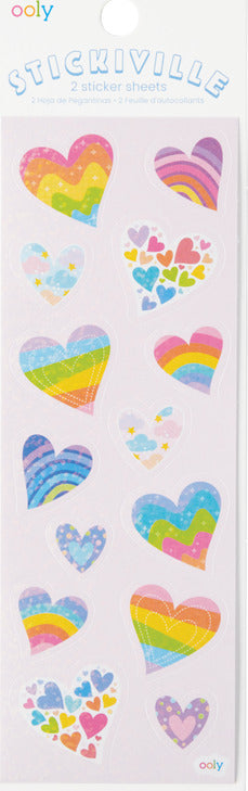 Stickiville Rainbow Hearts Stickers - Holographic