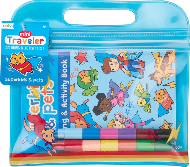 Mini Traveler Coloring + Activity Kit - Superkids & Pets