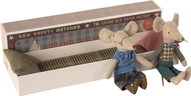 Grandma and Grandpa Mice in Matchbox