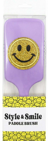 Varsity Glitter Smiley Face Large Paddle Hair Brush