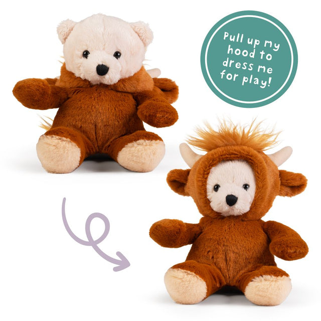 Little Dress Up Bear - Highland Cow