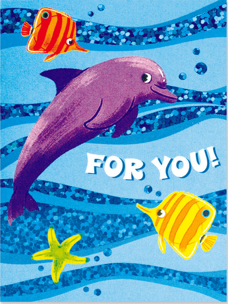 Dolphin Foil Gift Enclosure Card