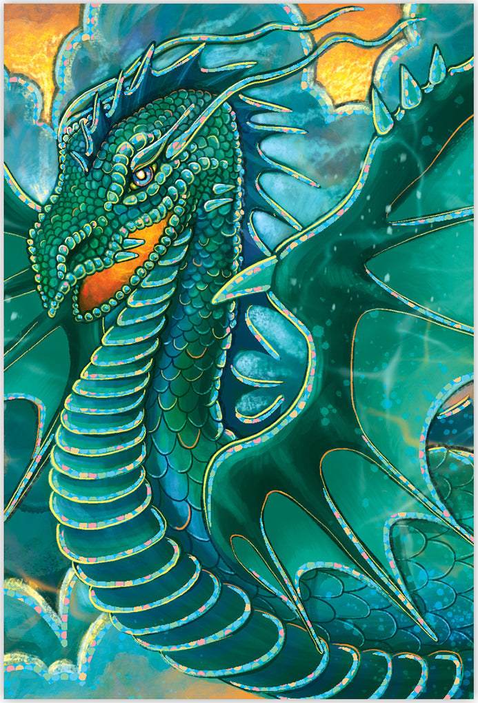 Teal Dragon Foil Gift Card