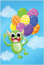 Card - Monster w/ Balloons Googly Eyes