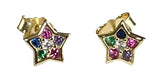 Multi Color Star Earrings - Sterling Silver, 18k Gold Plated, CZ Stones