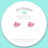 Cutie Studs- Glitter Pink Narwhal