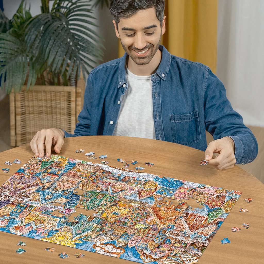 Jigsaw Puzzle Christmas Cookie Village - 1000 Pieces Puzzle