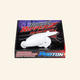 Retail packaging for the Speed Ripperz Photon Speed Cycle rip cord racing bike featuring the futuristic white Photon motorcycle.