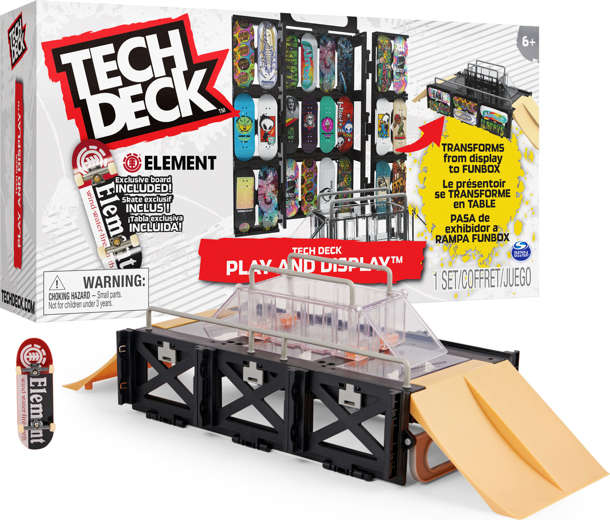 Tech Deck Play and Display Transforming Ramp Set Finger board set