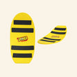 Yellow Spooner Freestyle Board shown flat and curved, with black traction strips and the Spooner logo on the center of the board.